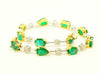 Petite Stationed Emerald And Diamond Bracelet In 14k White & Yellow Gold