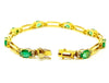 Emerald and Diamond Paperclip Bracelet In 18k Yellow Gold AD NO: 1405