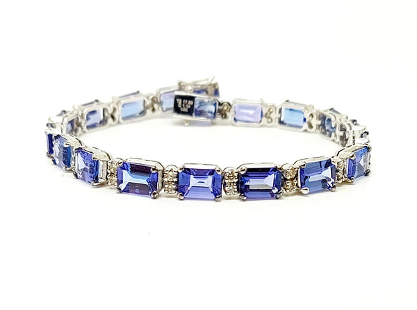 Extraordinary Collection: Tanzanite And Diamond  Bracelet In 14k White Gold AD NO: 2579