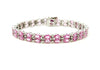 DOUBLE ROW PINK SAPPHIRE & DIAMOND BRACELET AD NO. 2036