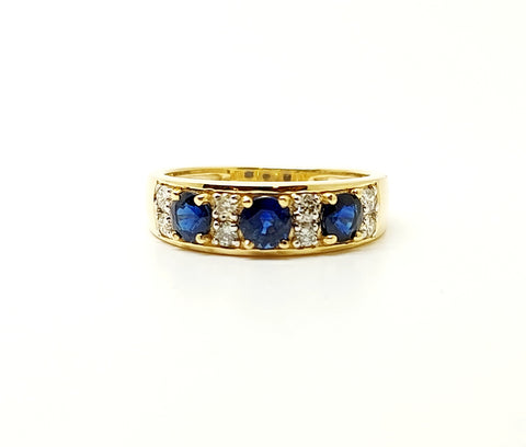 Sapphire And Diamond Ring In 14k Yellow Gold