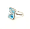 Blue Topaz and Diamond Statement Ring in 14k White Gold(AD NO. 2916)