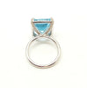 Blue Topaz and Diamond Statement Ring in 14k White Gold(AD NO. 2916)