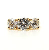 Modern Trellis Three Stone Diamond Ring in 18k Yellow Gold