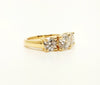 Modern Trellis Three Stone Diamond Ring in 18k Yellow Gold