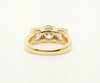 Modern Trellis Three Stone Diamond Ring in 18k Yellow Gold