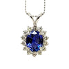 Tanzanite and Diamond Halo Pendant in 14k White Gold AD NO: 2959