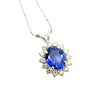 Tanzanite and Diamond Halo Pendant in 14k White Gold AD NO: 2959