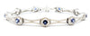 Sapphire and Pave Diamond Halo Bracelet