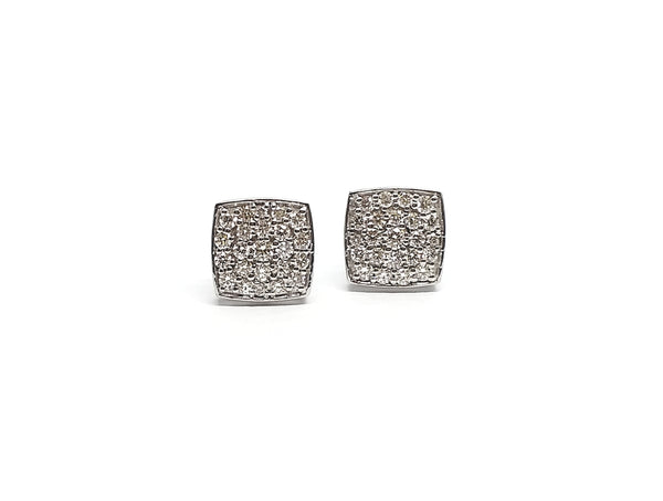 Mini Micropave  Diamond Button Earrings