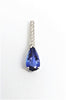 Tanzanite Pear Pendant with Diamond in 14k White gold