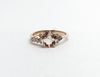 Petite Morganite Stacking Diamond Ring in 14k White Gold