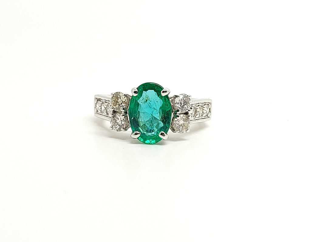 EMERALD & DIAMOND HOT CAKE RING