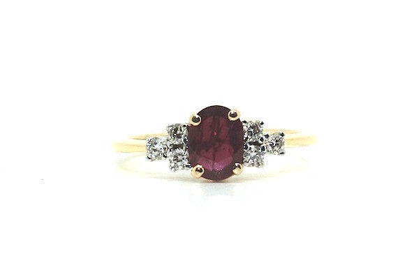 Ruby And 6 Diamond Ring Ad No.0370