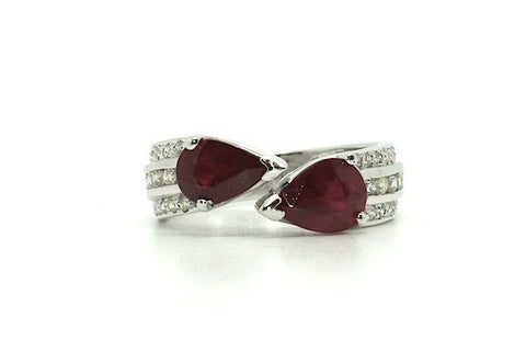 Ruby And Diamond Double Snake Head Ring Ad No.0396