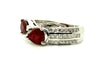 Ruby And Diamond Double Snake Head Ring Ad No.0396