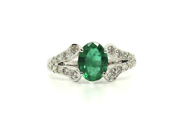 Emerald And Diamond Split-cart Ring Ad No.0468