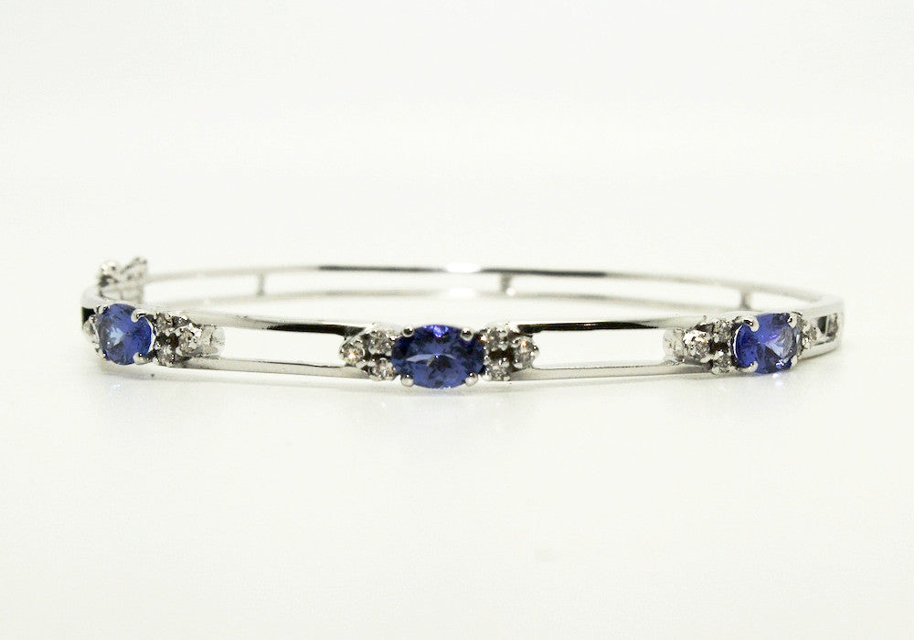 Tanzanite And Diamond Space  Bangle /Item code :BNG 6