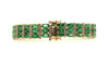 Emerald And Diamond Triple Row  Bracelet/Item Code: BR 3