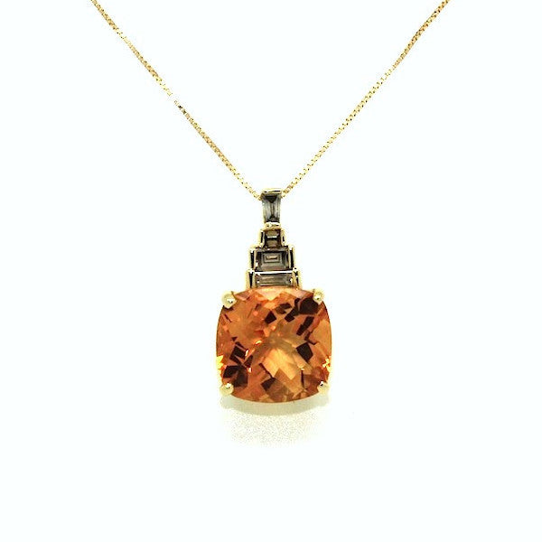 Citrine & Fancy Diamond Pendant AD No.0497