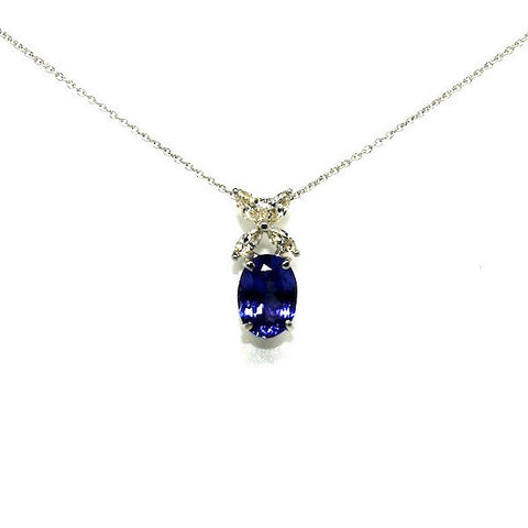 Tanzanite And Marquee Cut Diamond Pendant AD No. 0966