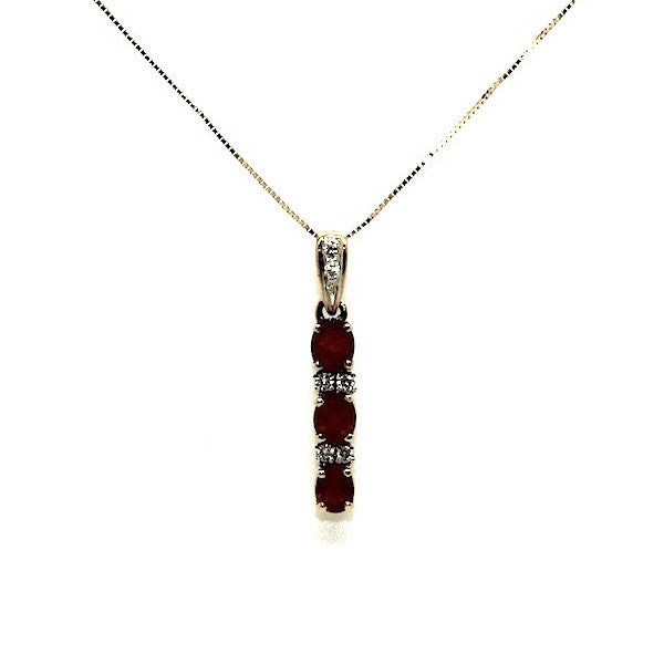 Ruby And Diamond Line Pendant AD No. 0565