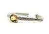 Twisted Rope Wire Bangle-oval Citrine(5mm)