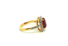 Ruby And Diamond Cushion Halo Ring Ad No.0422