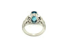Blue Zircon & Diamond Celtic Ring Ad No.0826