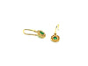 Emerald And Halo Diamond Euro Wire Earrings/ Item Code: ER5