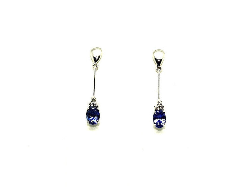 Tanzanite And Diamond Stick Drop Earring Ad No. 0114