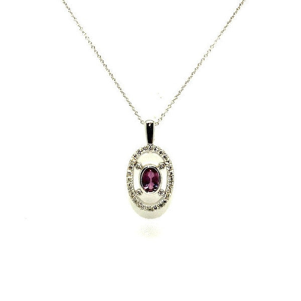 Pink Sapphire And Diamond Space Halo Pendant Ad No.0530