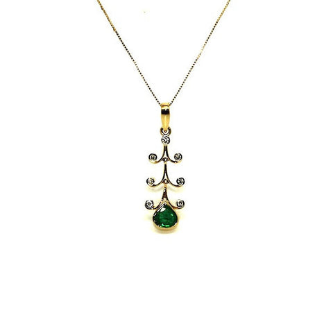 Emerald And Diamond X-mas Tree Pendant Ad No.0753