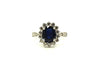 Blue Sapphire And Diamond Halo Ring Ad No.0477