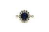 Blue Sapphire And Diamond Halo Ring Ad No.0477