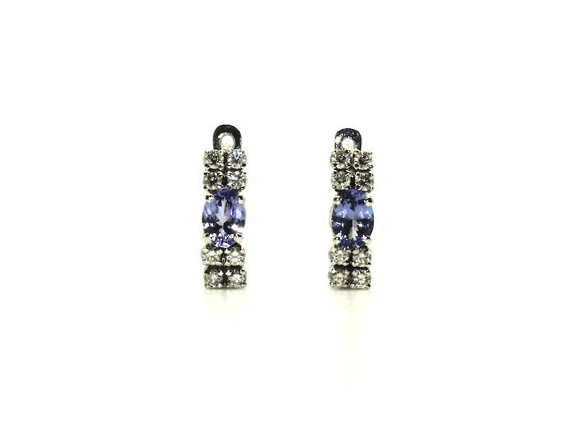 Tanzanite And Diamond Double Row Earring Ad No.0237