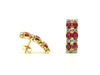 Ruby And Diamond 2row Parallel Earring Ad No.0986