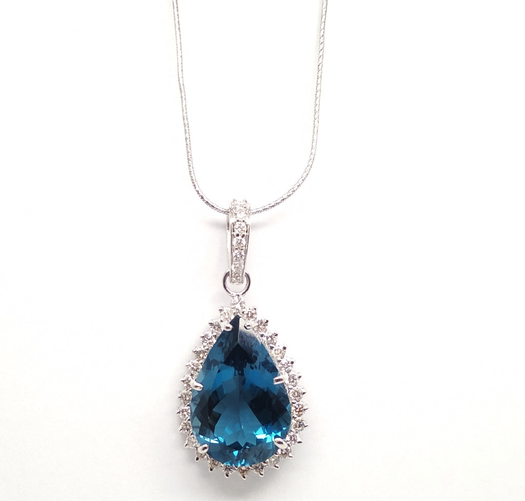 London Blue Topaz And Diamond Pendant AD No. 1900