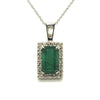 Emerald And Diamond  Halo Pendant Ad No.0534