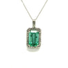 Emerald And Diamond Halo Pendant Ad No.0718