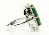 Large Emerald And Diamond Cluster Ring In 14k Yellow & White Gold