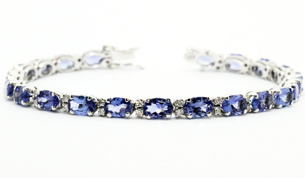 Tanzanite And Diamond Tennis Bracelet Ad No.0692