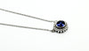 Blue sapphire Bezel Necklace 14k & 18k White Gold