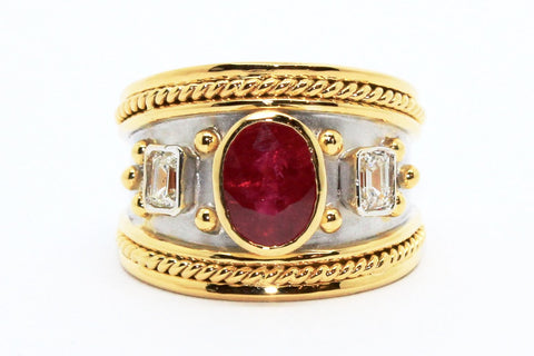 RUBY AND DIAMOND NWA RING AD NO.1611