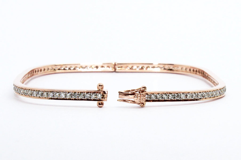 Stackable Pavé Diamond Bangle in 18k Rose Gold AD NO.1612