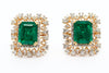 GREEN HYDRO AND DIAMOND DOUBLE HALO EARRINGS AD NO.1555