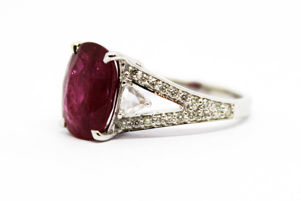 RUBY & TRILLION ROSE CUT DIAMOND RING AD NO.1650