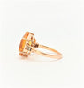 CITRINE AND DIAMOND BAGUETTE RING IN 14K ROSE GOLD AD NO.2120