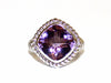 Amethyst Rope Silver Ring